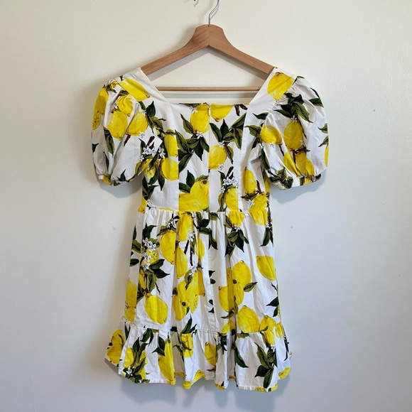 English Factory Women's Lemon Print Mini Dress XS Summer - Picture 6 of 6